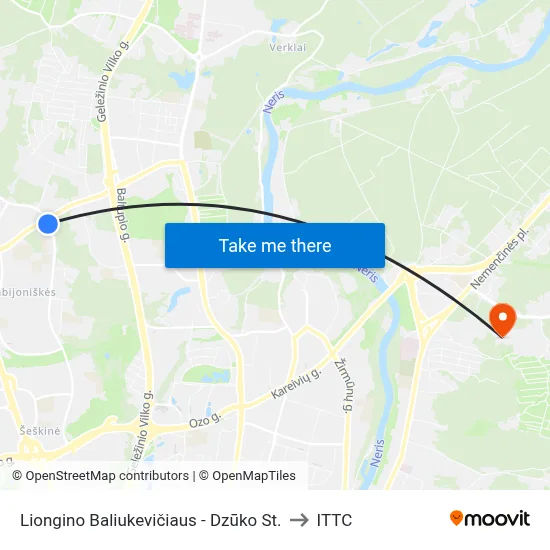 Liongino Baliukevičiaus - Dzūko St. to ITTC map