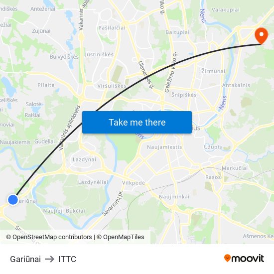 Gariūnai to ITTC map