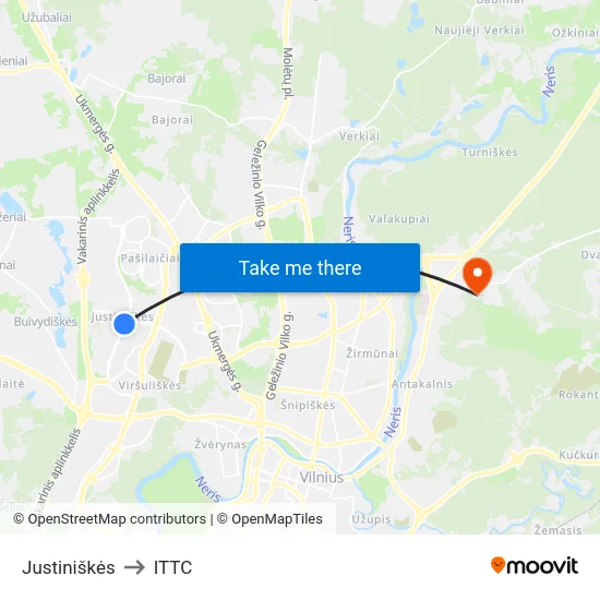 Justiniškės to ITTC map