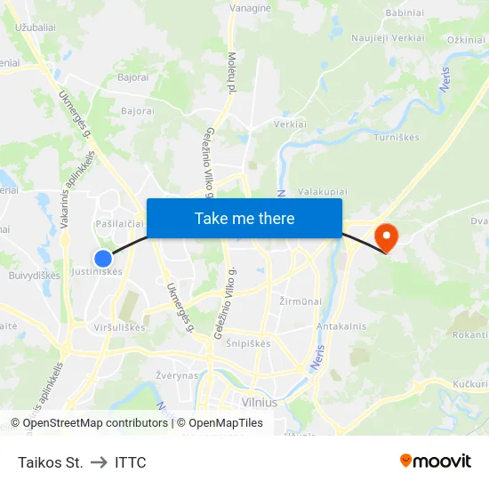 Taikos St. to ITTC map
