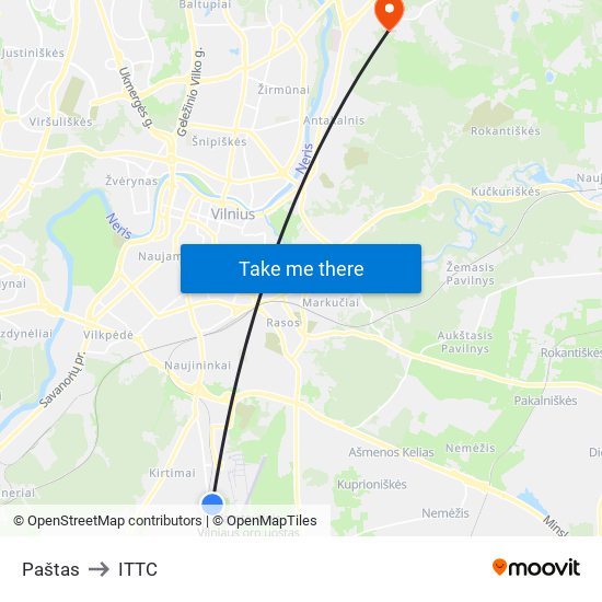 Paštas to ITTC map