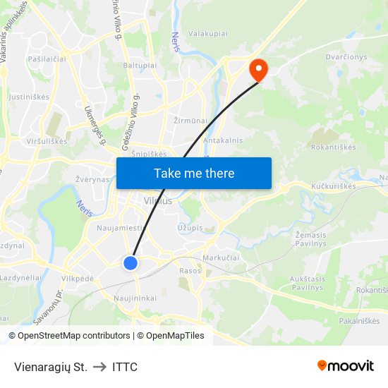 Vienaragių St. to ITTC map