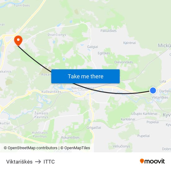 Viktariškės to ITTC map