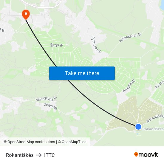 Rokantiškės to ITTC map