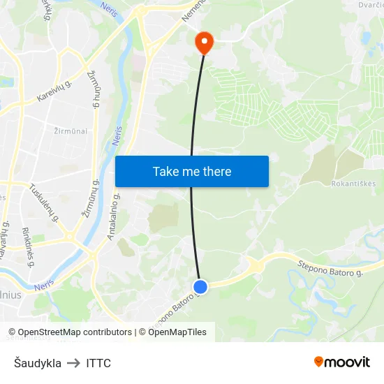 Šaudykla to ITTC map