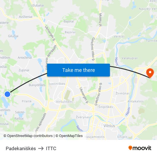 Padekaniškės to ITTC map