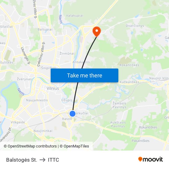 Balstogės St. to ITTC map