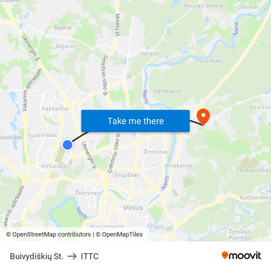 Buivydiškių St. to ITTC map