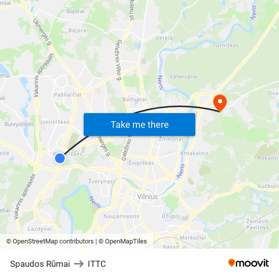 Spaudos Rūmai to ITTC map