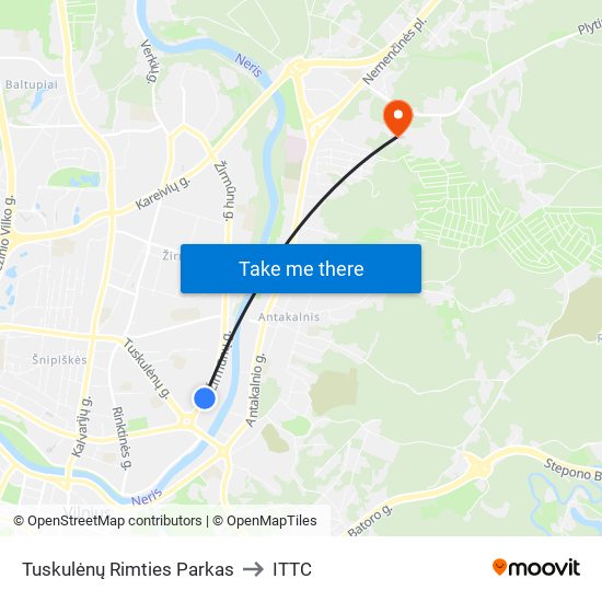 Tuskulėnų Rimties Parkas to ITTC map