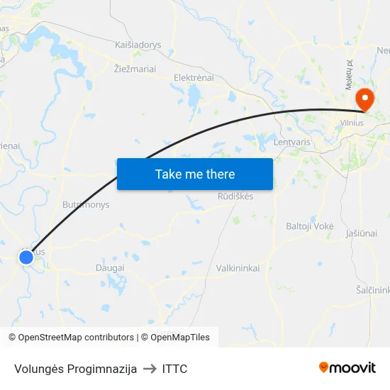 Volungės Progimnazija to ITTC map
