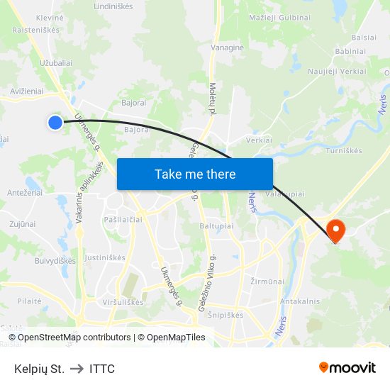 Kelpių St. to ITTC map