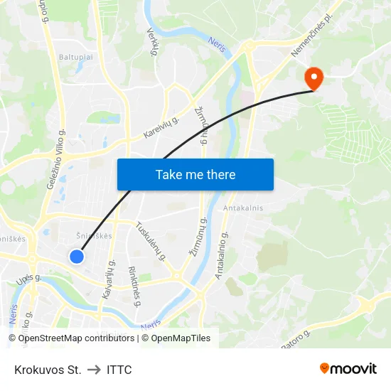 Krokuvos St. to ITTC map