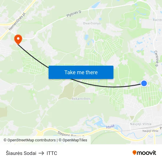 Šiaurės Sodai to ITTC map