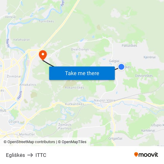 Egliškės to ITTC map