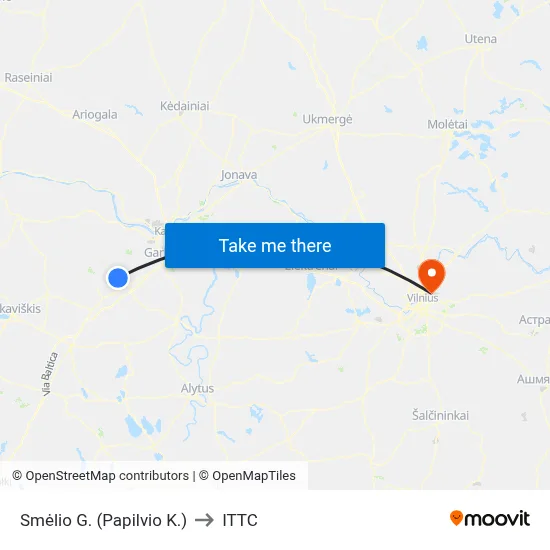 Smėlio G. (Papilvio K.) to ITTC map