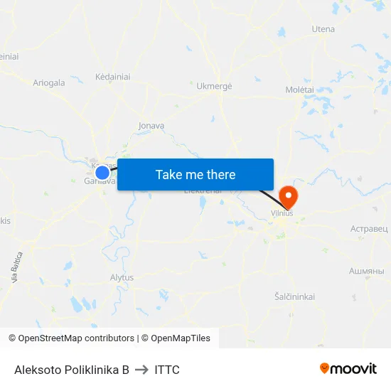 Aleksoto Poliklinika B to ITTC map