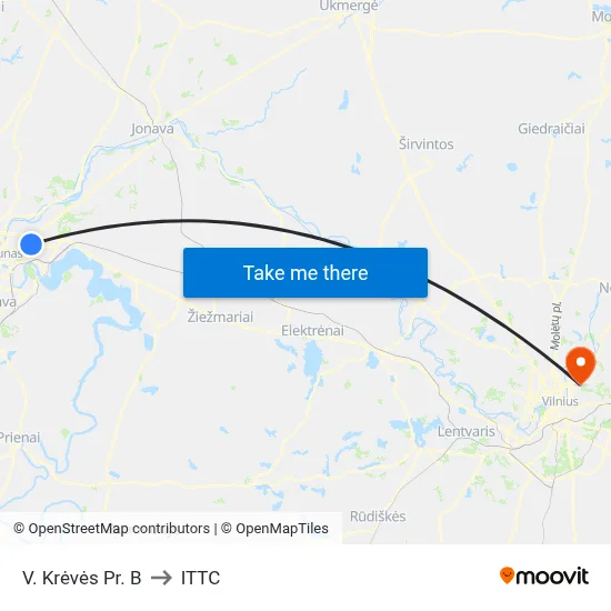V. Krėvės Pr. B to ITTC map