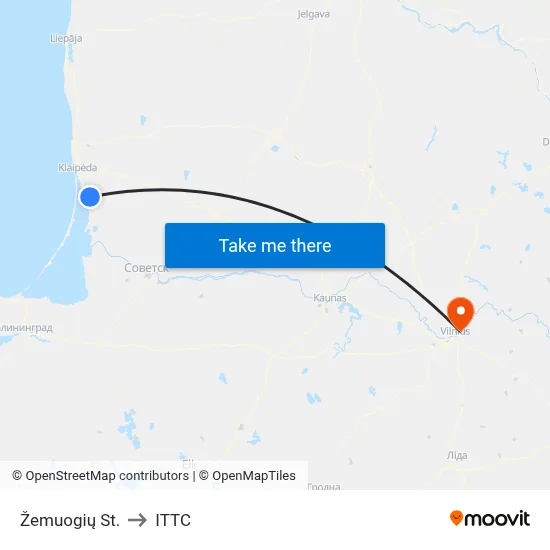 Žemuogių St. to ITTC map