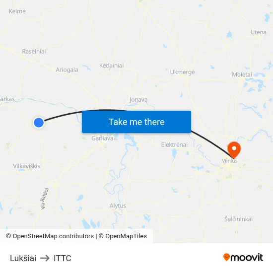 Lukšiai to ITTC map