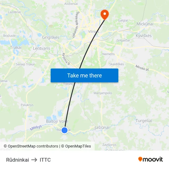Rūdninkai to ITTC map