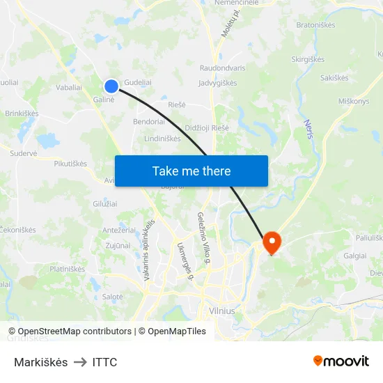 Markiškės to ITTC map
