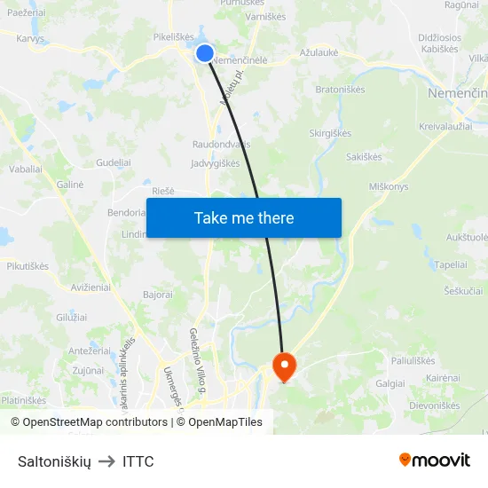 Saltoniškių to ITTC map