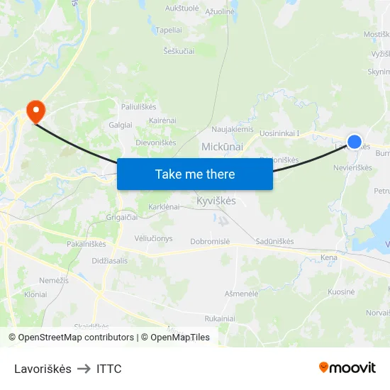 Lavoriškės to ITTC map