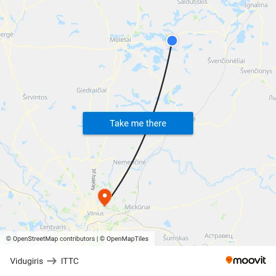 Vidugiris to ITTC map