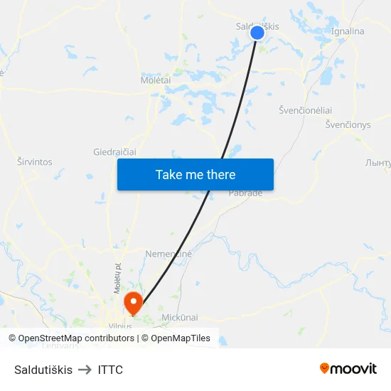 Saldutiškis to ITTC map