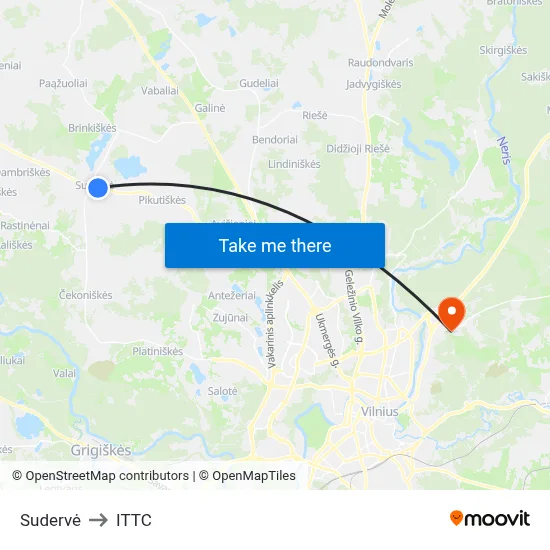 Sudervė to ITTC map