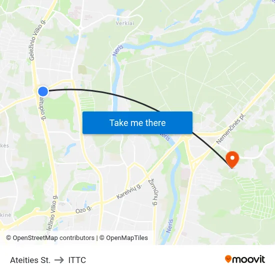 Ateities St. to ITTC map