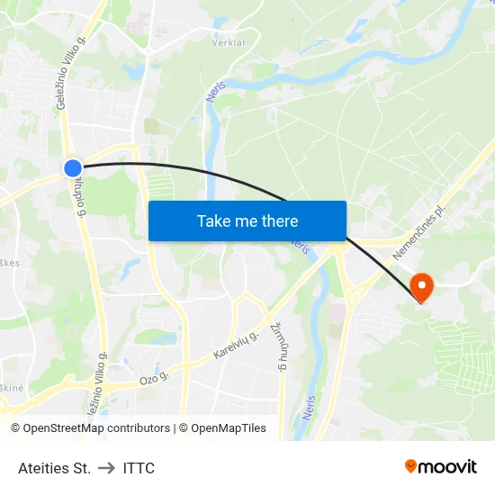Ateities St. to ITTC map