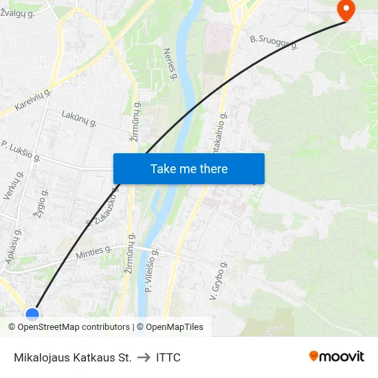 Mikalojaus Katkaus St. to ITTC map