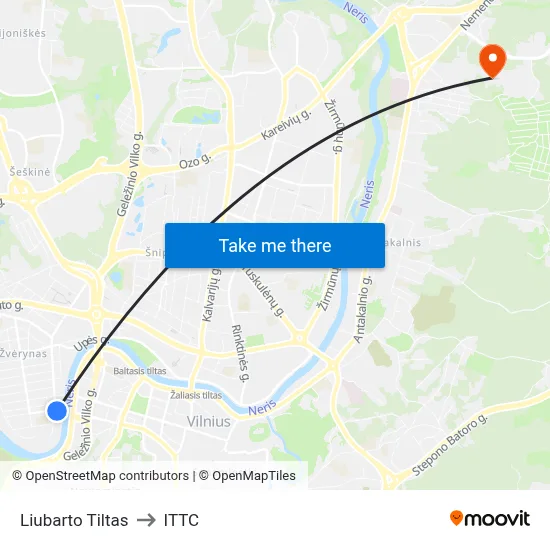 Liubarto Tiltas to ITTC map