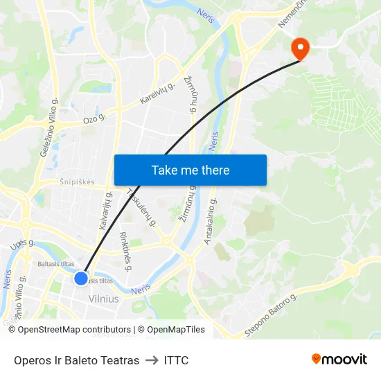 Operos Ir Baleto Teatras to ITTC map