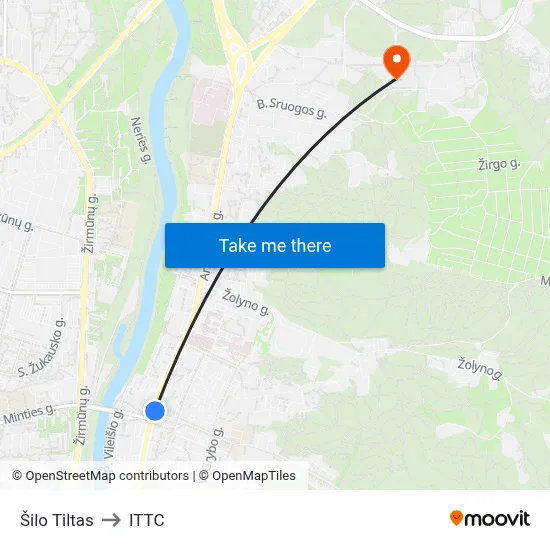 Šilo Tiltas to ITTC map