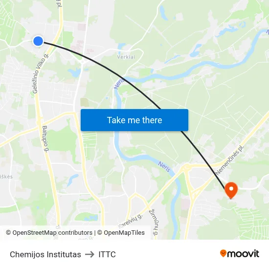 Chemijos Institutas to ITTC map