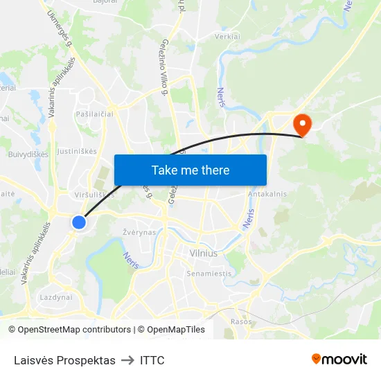 Laisvės Prospektas to ITTC map