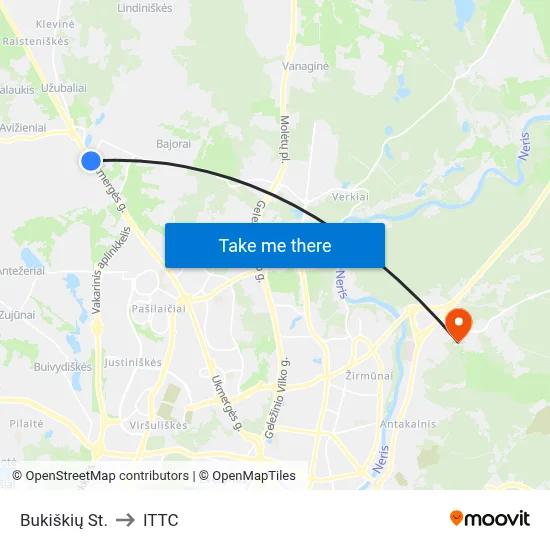 Bukiškių St. to ITTC map