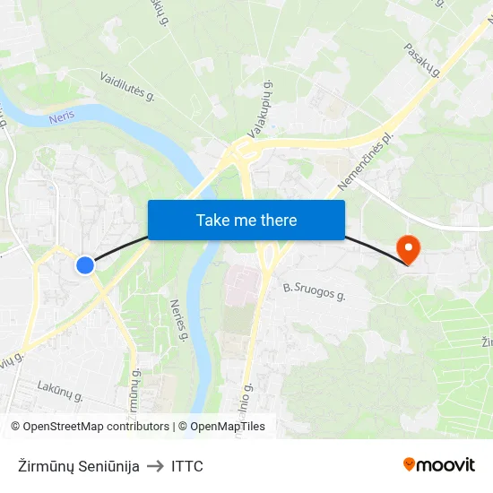 Žirmūnų Seniūnija to ITTC map