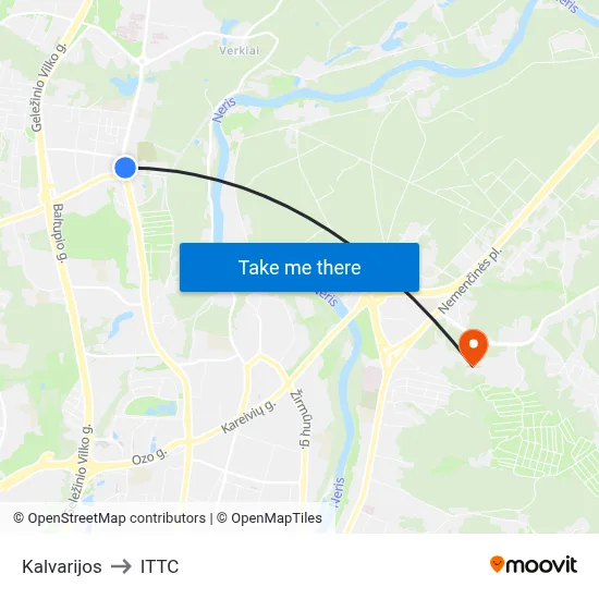 Kalvarijos to ITTC map
