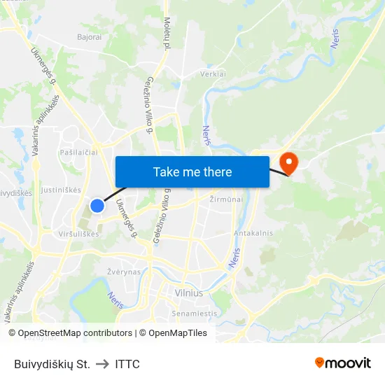 Buivydiškių St. to ITTC map