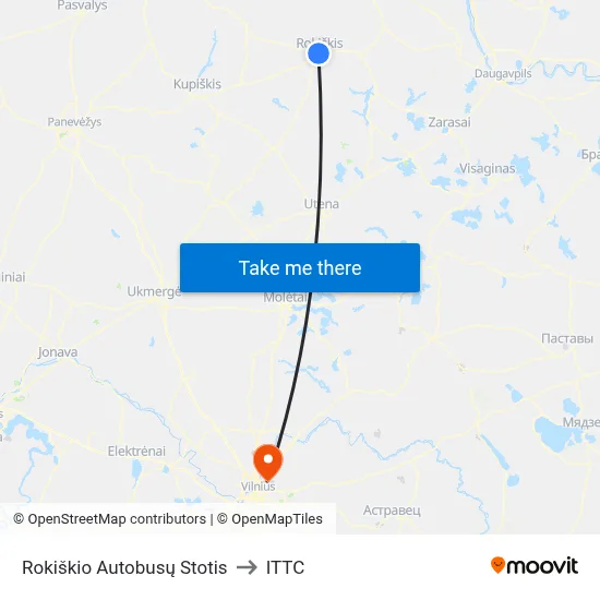 Rokiškio Autobusų Stotis to ITTC map