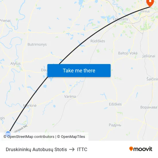 Druskininkų Autobusų Stotis to ITTC map