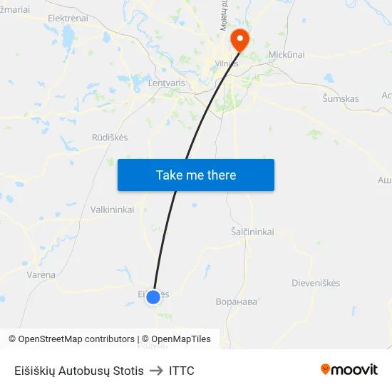 Eišiškių Autobusų Stotis to ITTC map