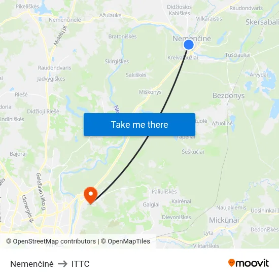 Nemenčinė to ITTC map