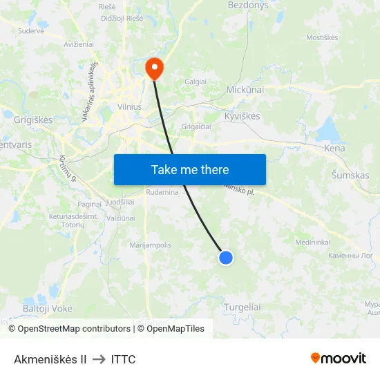 Akmeniškės II to ITTC map