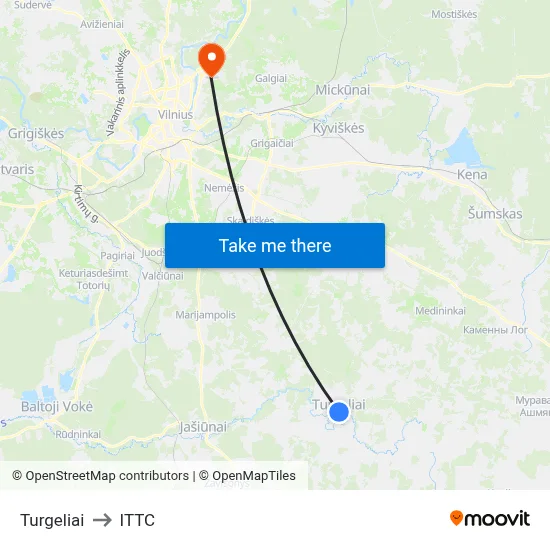 Turgeliai to ITTC map