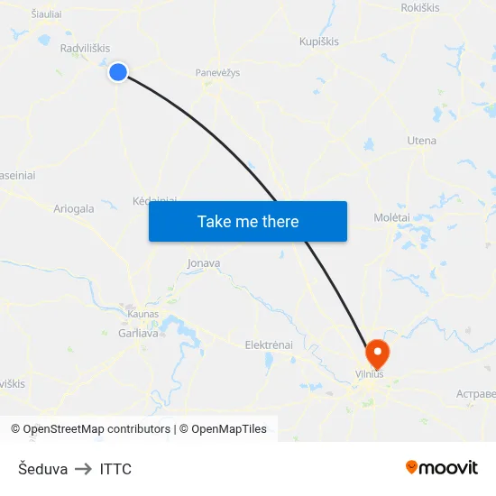 Šeduva to ITTC map
